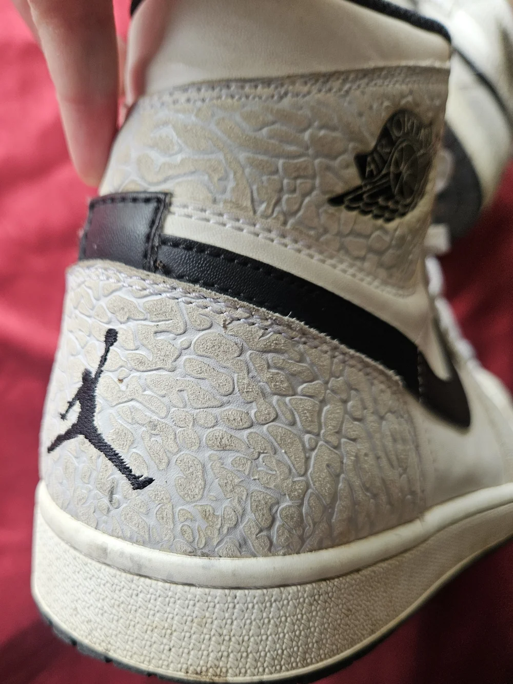 Air Jordan 1 Retro High Top White Elephant Print Adult 11 Shoes Sneakers RARE!